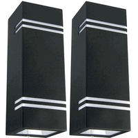 ETC Shop 2er Set Außen Wand Strahler Edelstahl Leuchten