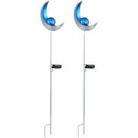 ETC Shop Solarleuchte Glas Metall H 90 cm 2er