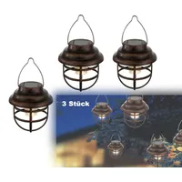 Bmf-versand Solarleuchte Garten 3er Set Laterne zum Hängen Solarlampe