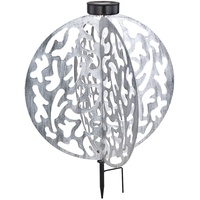 ETC Shop Solarlampe silber Terrassenleuchte Reto Außenlampe, LED Steckleuchte