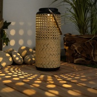 ETC Shop LED Solarlaterne 12 x 45 cm braun