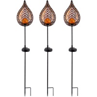 ETC Shop LED Solar Außen Stecklampe Flammeneffekt Solarleuchte Gartendeko