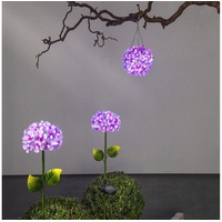 Star Trading Solar-Hänge-Deko"Hortensia", pink 44 LEDs
