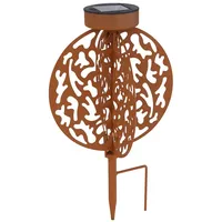 ETC Shop Dekoleuchte Solarlampe orientalische Stecklampe rostfarben Gartenlampe Erdspieß