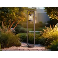 MeineWunschleuchte LED Wegeleuchte für Wegbeleuchtung Garten, Gartenlaterne Rostoptik, Höhe
