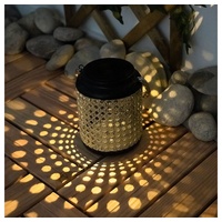 GLOBO LED Solarlaterne 30 x 12 cm schwarz/braun