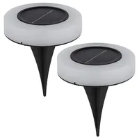 ETC Shop Solarlampe Garten Steckleuchte schwarz Außenlampe, LED Ring