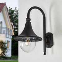 LINDBY Außenwandleuchte Daphne, antikschwarz, Metall, E27