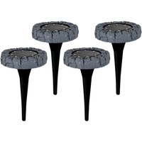 NÄVE LED-Solar-Bodenleuchte 4er-Set mit Erdspieß 12,5 cm