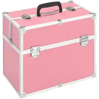 VidaXL Kosmetikkoffer 38x23x34 cm Rosa Aluminium