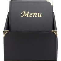 Securit MC-BOX-BRA4-BL Speisekartenumschläge in einer Box, Basic-Reihe, A4, Schwarz