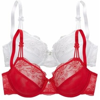 Nuance Bügel-BH Damen rot+weiß Gr.75D