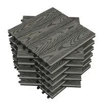 Woltu WPC Terrassenfliesen Holzoptik Terrassendielen Fliese in Bodenbelag mit