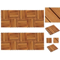 VidaXL Terrassenfliesen 20 Stk. Vertikales Muster 30x30 cm Akazienholz