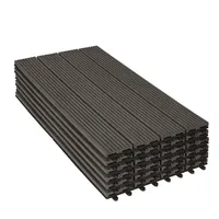 Woltu WPC Terrassenfliesen Terrassendielen Holz-Optik 30x60cm, Fliese Bodenfliese Klickfliese