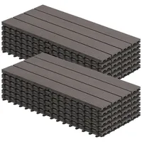Woltu WPC Terrassenfliesen Terrassendielen Holz-Optik 30x60cm, Fliese Bodenfliese Klickfliese