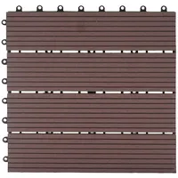 Mendler WPC Bodenfliese Rhone, Holzoptik Balkon/Terrasse, 11x je 30x30cm