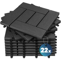 CASARIA WPC Fliesen mosaik anthrazit 30 x 30 cm