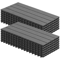 Woltu WPC Terrassenfliesen Terrassendielen Holz-Optik 30x60cm, Fliese Bodenfliese Klickfliese