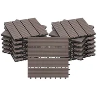 Woltu Terrassenfliesen Terrassendielen Fliese in Holzoptik mit klicksystem Braun