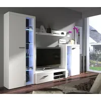 Küchen-Preisbombe Kuechen-preisbombe Wohnwand Rumba Anbauwand Wohnkombi Wohnzimmer Weiss matt