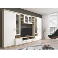Küchen-Preisbombe TOP Wohnwand Paris Anbauwand Wohnkombi Wohnzimmer MDF Weiss