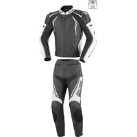 BÜSE Silverstone Pro Damen Motorrad Lederkombi 2tlg. - Schwarz/Weiß/Grau