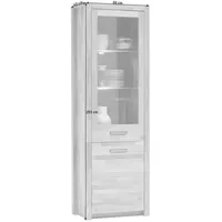 MID.YOU Vitrine Buche, Holz, Glas, Kernbuche, massiv, 4 Fächer,