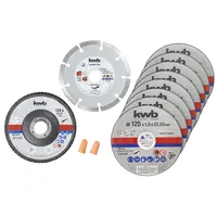 KWB Trennscheiben-Set 125 mm, 10 St. Edelstahl, Stein, Stahl