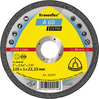 KLINGSPOR Trennscheibe A 60 Extra D125x1mm ger.INOX Bohr.22,23mm