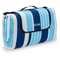Relaxdays Picknickdecke blau-weiß 200 x 200 cm