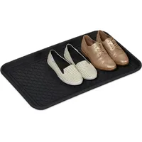 Relaxdays Schuhabtropfschale groß, mit Profil, schwarz