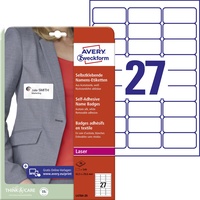 Avery Zweckform Namensetiketten L4784-20 weiß 63,5 x 29,6 mm
