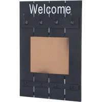 Mendler Garderobenpaneel HWC-C89 91 x 60 cm Dunkelgrau