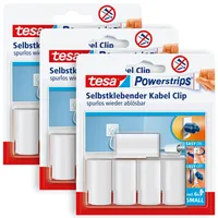 Tesa Powerstrips Kabel-Clips Weiß Inhalt: 15 St.