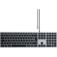 Satechi Slim W3 Wired Backlit Keyboard, schwarz/grau, USB-C, DE