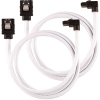 Corsair Premium Sleeved SATA 6Gb/s Kabel weiß 0.6m, gewinkelt