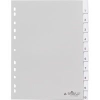 Durable Zahlenregister grau A4, 10er Teilung (644110)