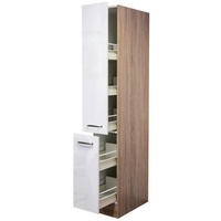 Flex-Well Apothekerschrank Weiß Hochglanz/Eiche