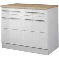 Kochstation Unterschrank »KS-Wien«, Breite 100 cm, 2 Türen, Schubkästen,