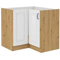 Küchen-Preisbombe Eckunterschrank 90x90 cm Stilo Weiß Eiche Artisan Küchenzeile