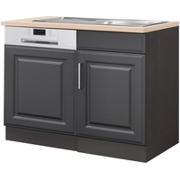 Kochstation Spülenschrank »KS-Stockholm«, hochwertige MDF-Fronten grau