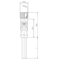 Lutronic 1029 Sensor-/Aktor-Steckverbinder, konfektioniert M8 Kupplung, gerade 5.00 m