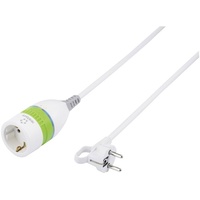 Renkforce 1362918 Strom Verlängerungskabel Weiß, Grün 5.00 m H05VV-F