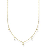 Thomas Sabo Damen Halskette weiße Steine gold 925 Sterlingsilber,