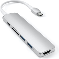 Satechi USB-C Slim Multiport V2 (USB-C, 6 Ports), Dockingstation