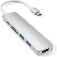 Satechi Type-C USB Passthrough HDMI Hub V2 Silber