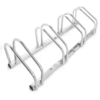 Relaxdays Fahrradständer 4 Fahrräder Stahl 1 m Silber