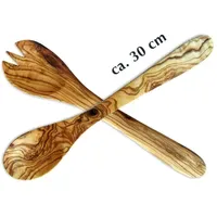 Olivenholz-erleben Salatbesteck MITTEL - L 30 cm