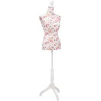 VidaXL Damenbüste Schneiderpuppe Büste Torso Mannequin Baumwolle Weiß Rose